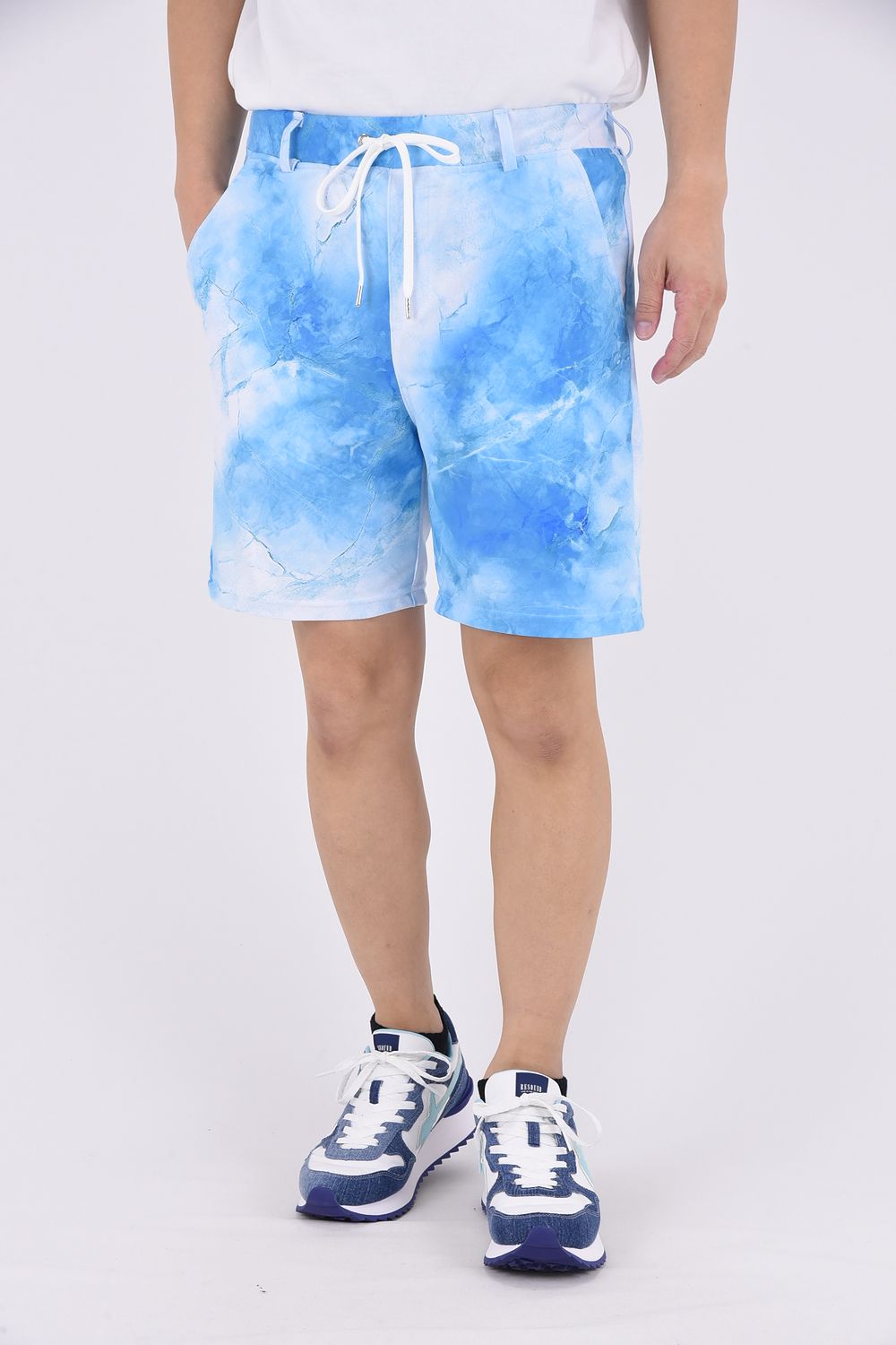 RUSH SHORTS / ラッシュガード 大理石柄 ショートパンツ ブルー