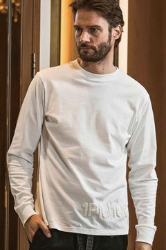 【26SS】 HAND-EMBROIDERED LOGO LONG T-SHIRT / ブランドロゴ 発泡ロゴプリント ロングスリーブTシャツ (ホワイト)