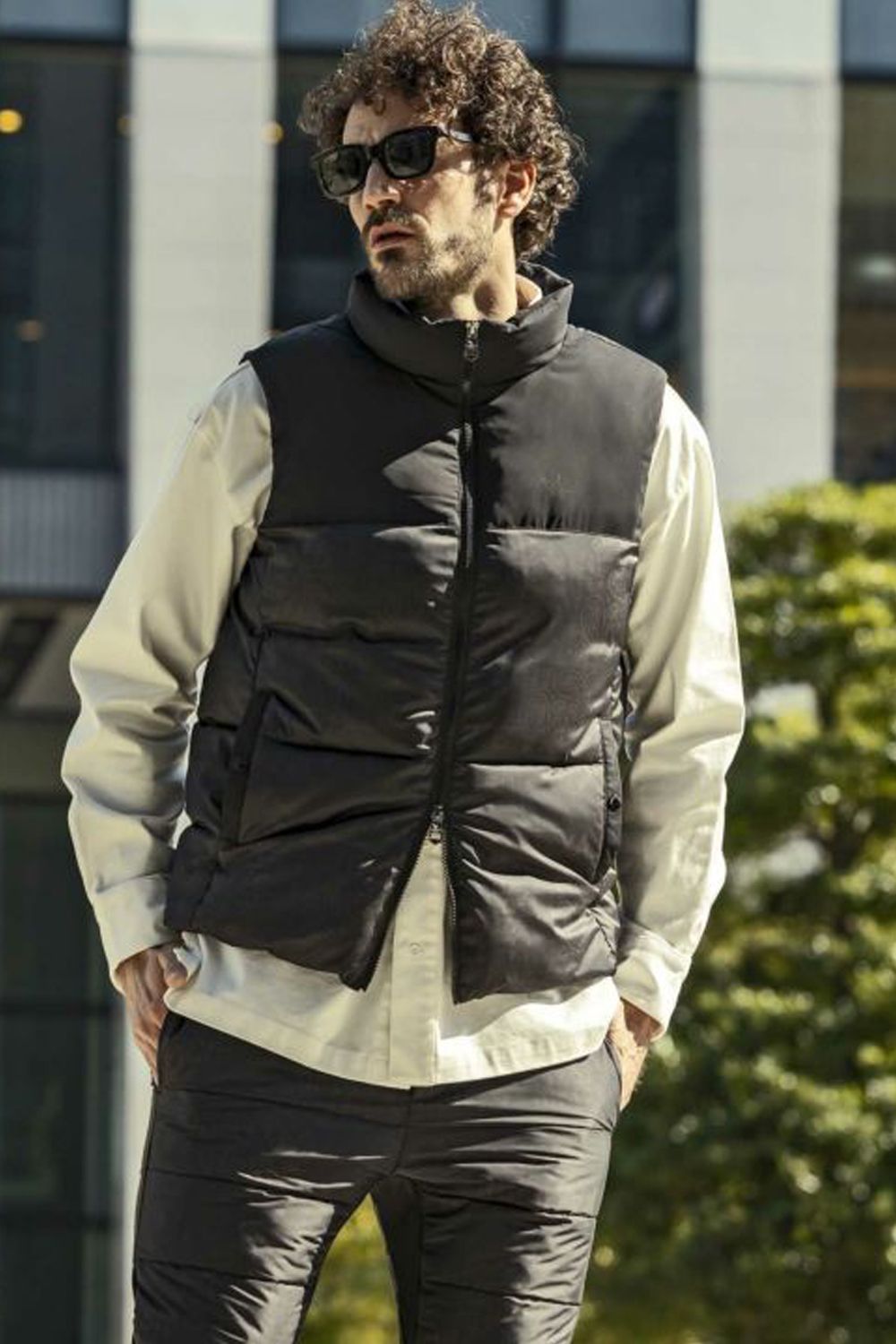 1PIU PAISLEY VEST / コンビネーション 中綿ベスト ブラック