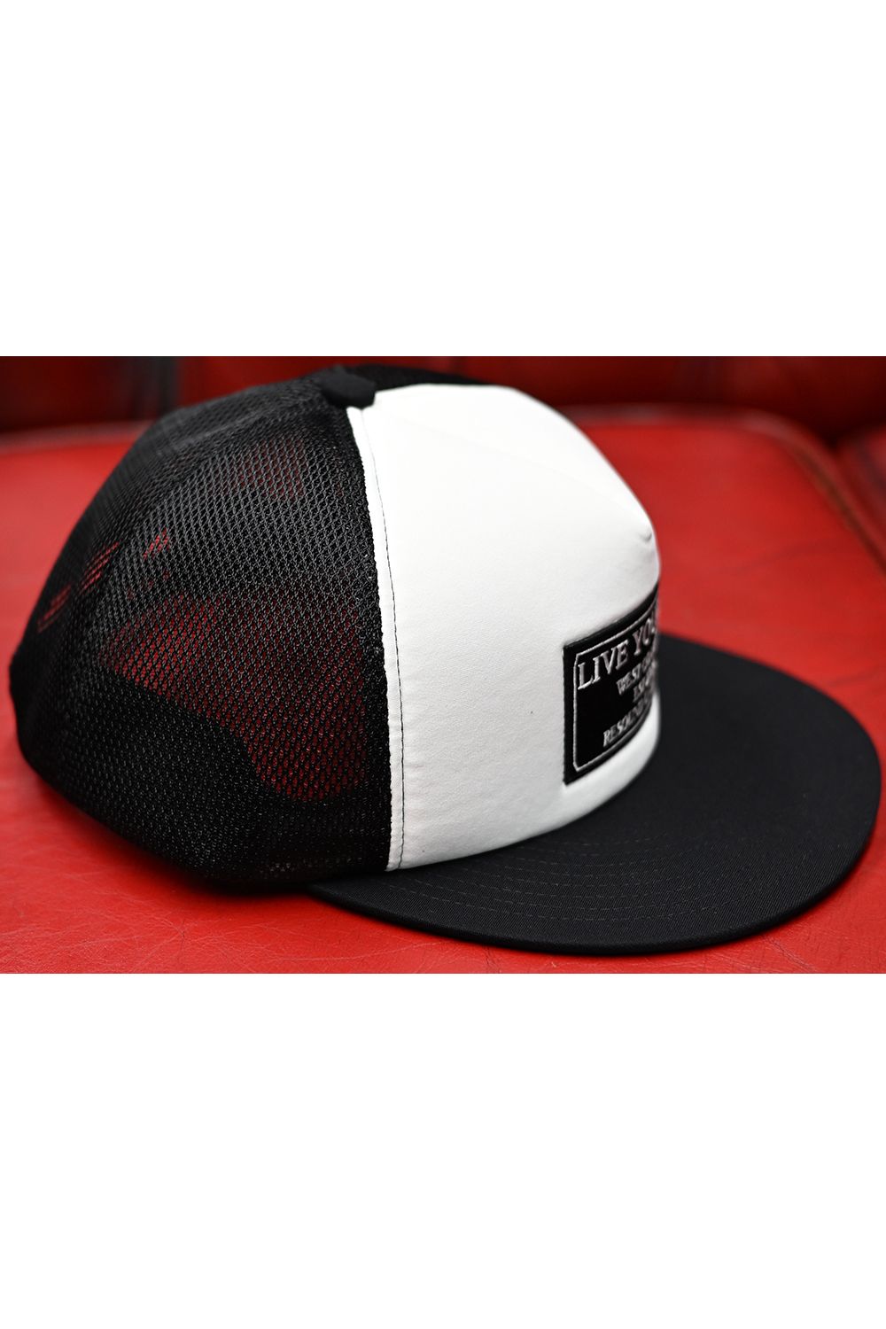 LIVE MESH CAP / メッシュ ベースボール キャップ （ブラック/ホワイト）(5月上旬入荷予定) ※オーダー締切2月15日(日)18時
