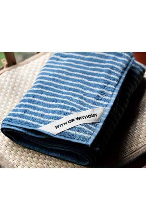 Bath Towel / シルク混 バスタオル (ブルーストライプ)