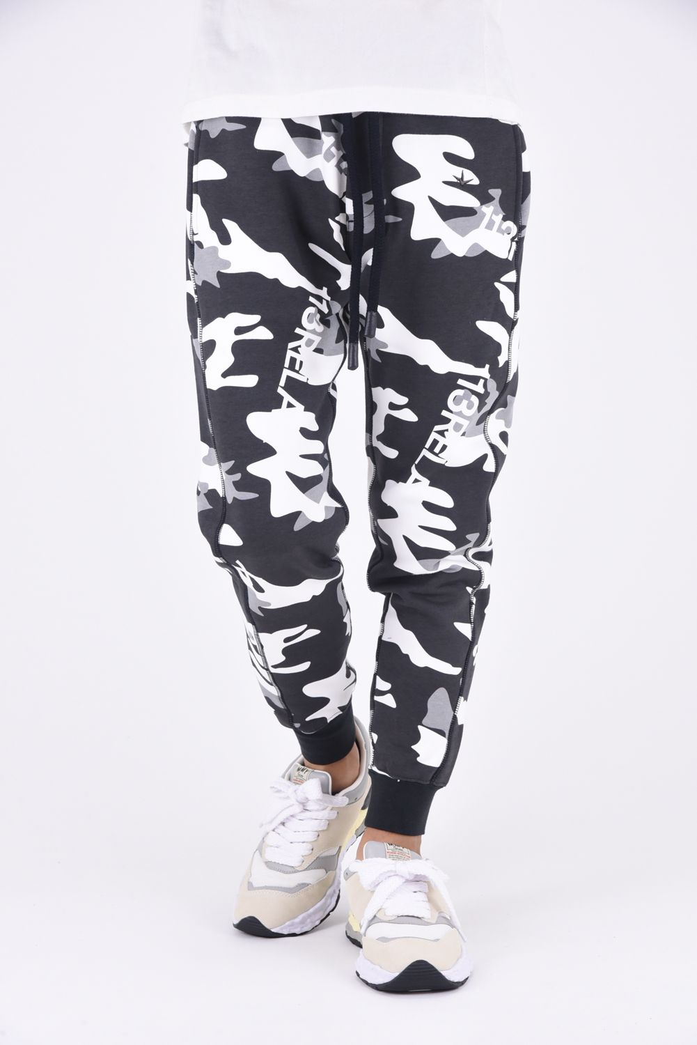 SUPER HEAVY 500 CAMO PANTS / スーパーヘビー スウェット カモ柄パンツ ブラックカモ