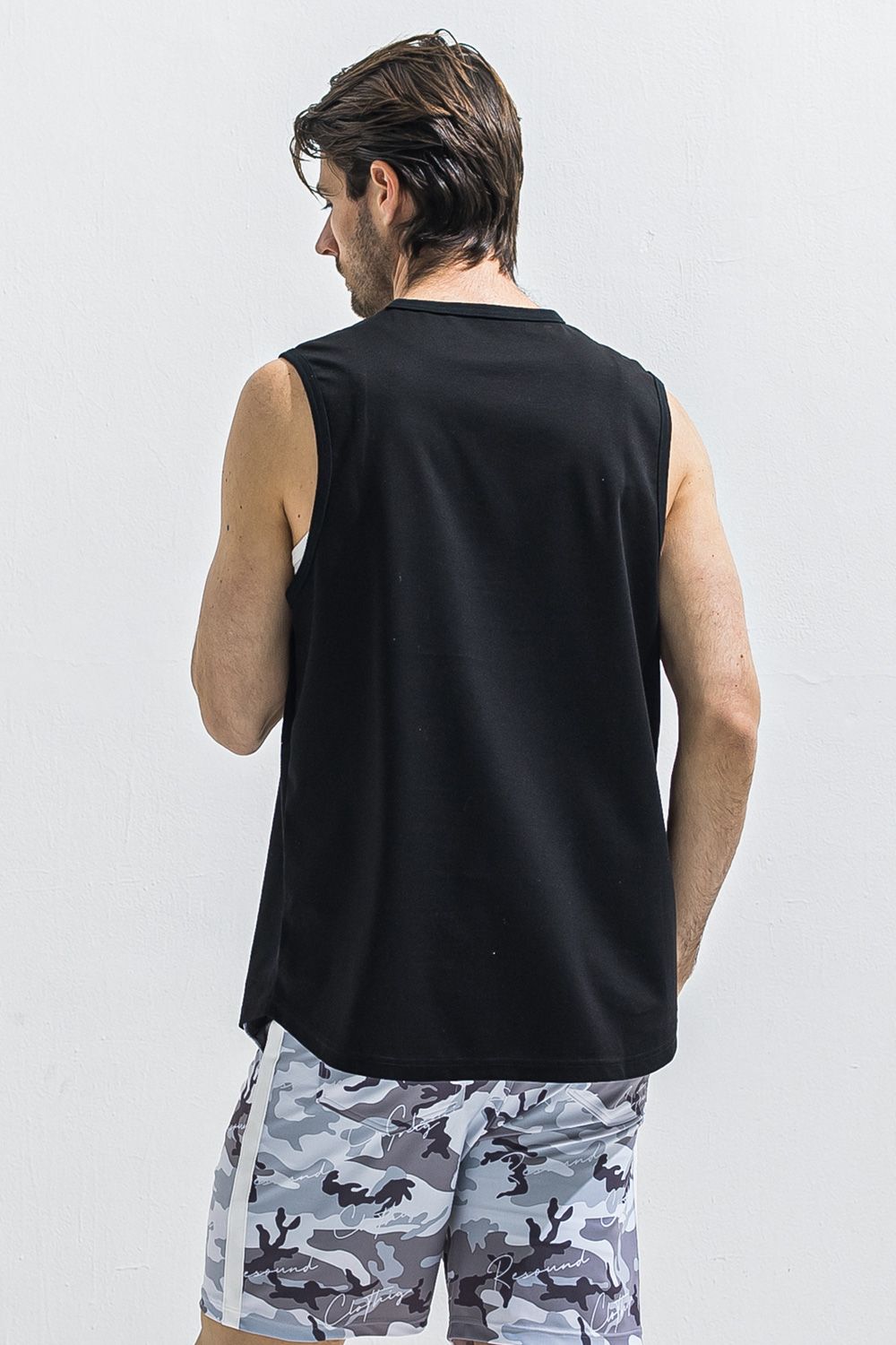 OVER NO SLEEVE / サイドロゴ オーバーサイズ ノースリーブ （ブラック） (6月上旬入荷予定) ※オーダー締切:2月15日(日)18時