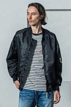 LIGHT DAVID JACKET / ヴィンテージ ドロップショルダー フライトジャケット ブラック
