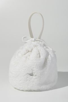 【26AW】 FUR DRAWSTRING BAG / ファー ドローストリング バッグ (ホワイト) (8月上旬入荷予定)