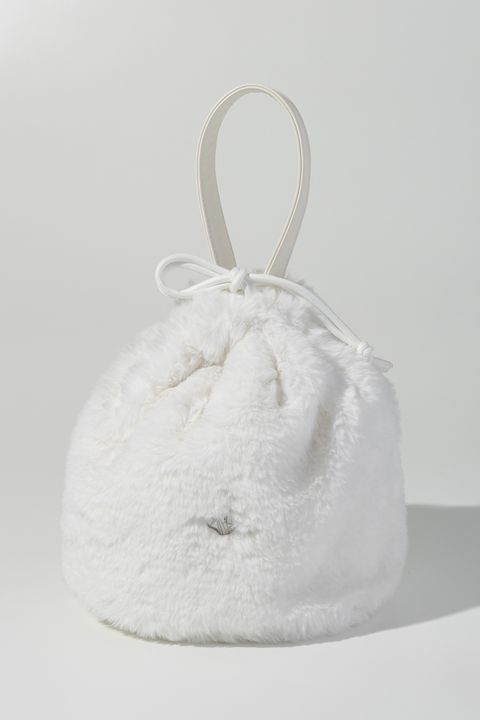 【26AW】 FUR DRAWSTRING BAG / ファー ドローストリング バッグ (ホワイト) (8月上旬入荷予定)