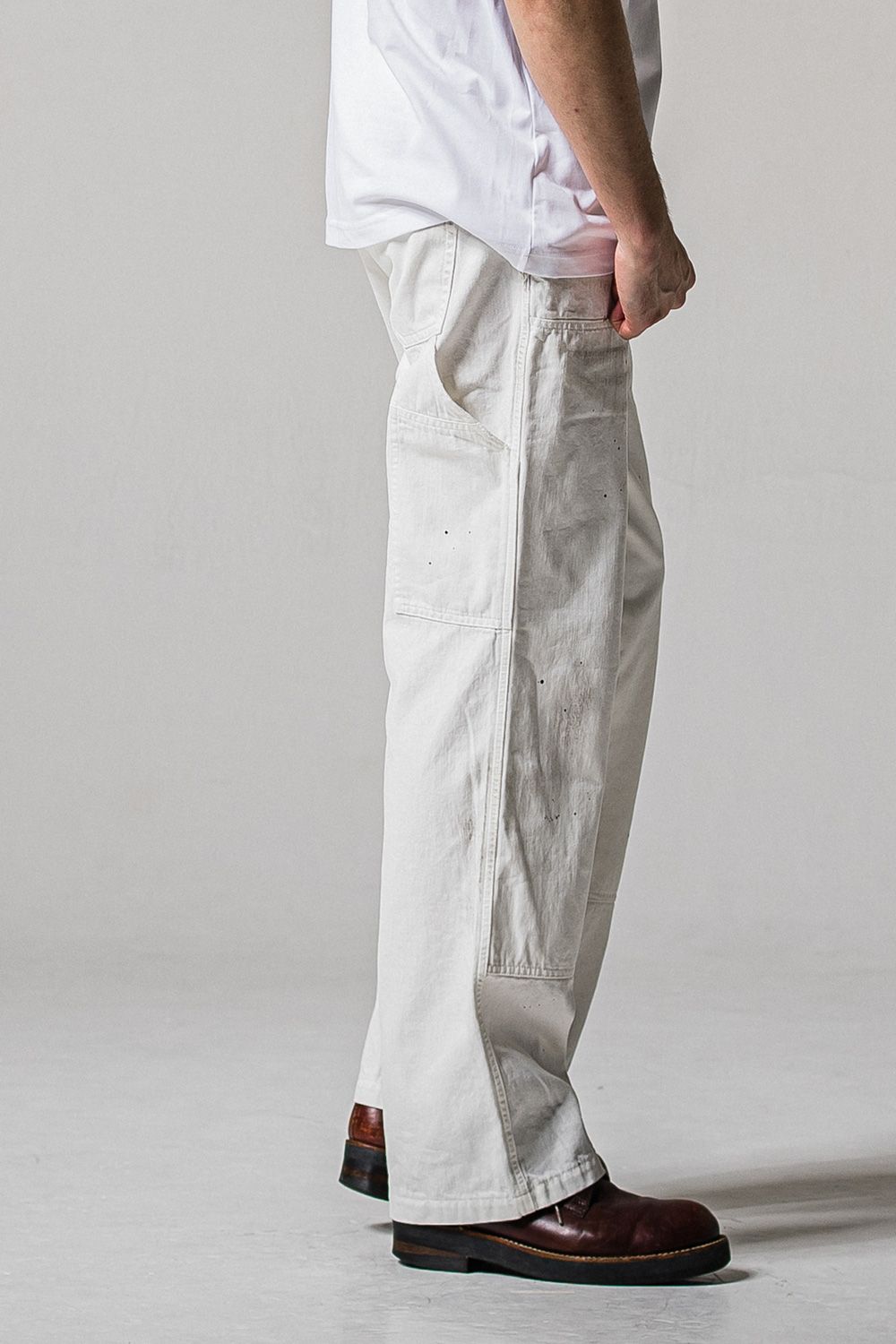 DOUBLE KNEE PT / ダブルニー ワークデニムパンツ (ホワイト) (2月中旬入荷予定)