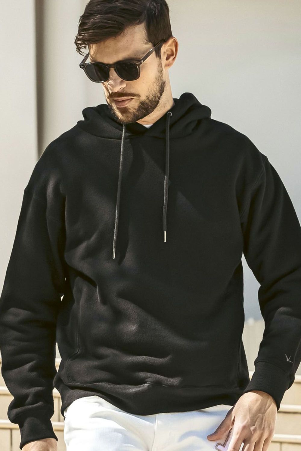 PATCH LOGO HOODIE / バックロゴ ヘビースウェット フーディー（ブラック）