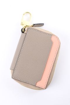 【残り1点】 SMART W KEY CASE / LA122GT ゴートレザー スマートWキーケース ベージュ / ピンク