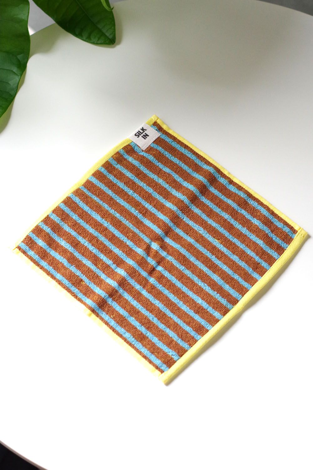 Stripe Hand Towel / シルク混 ストライプ ハンドタオル (ブラウン)