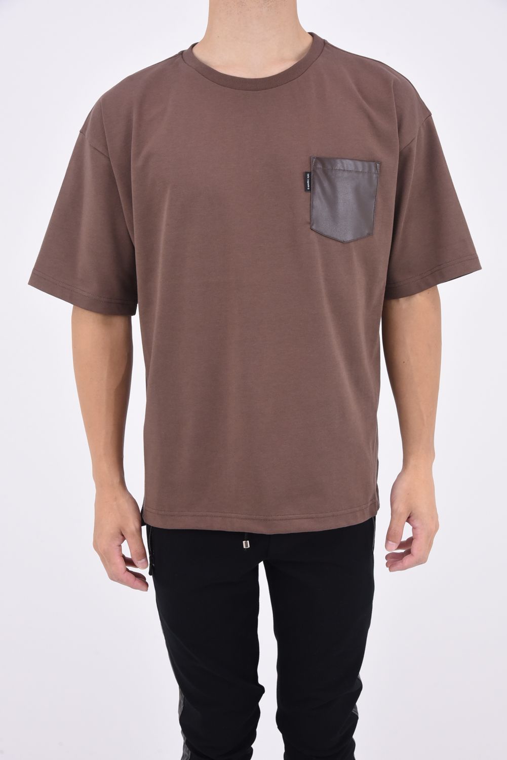 POCKET BIG T / ビッグシルエット ポケットTシャツ ブラウン
