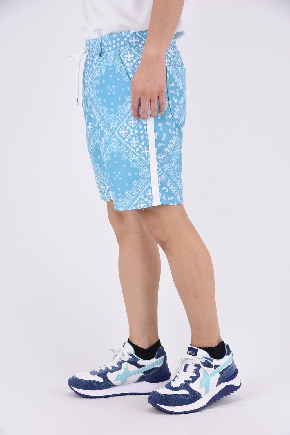RUSH SHORTS / ラッシュガード バンダナ柄 ショートパンツ グリーン