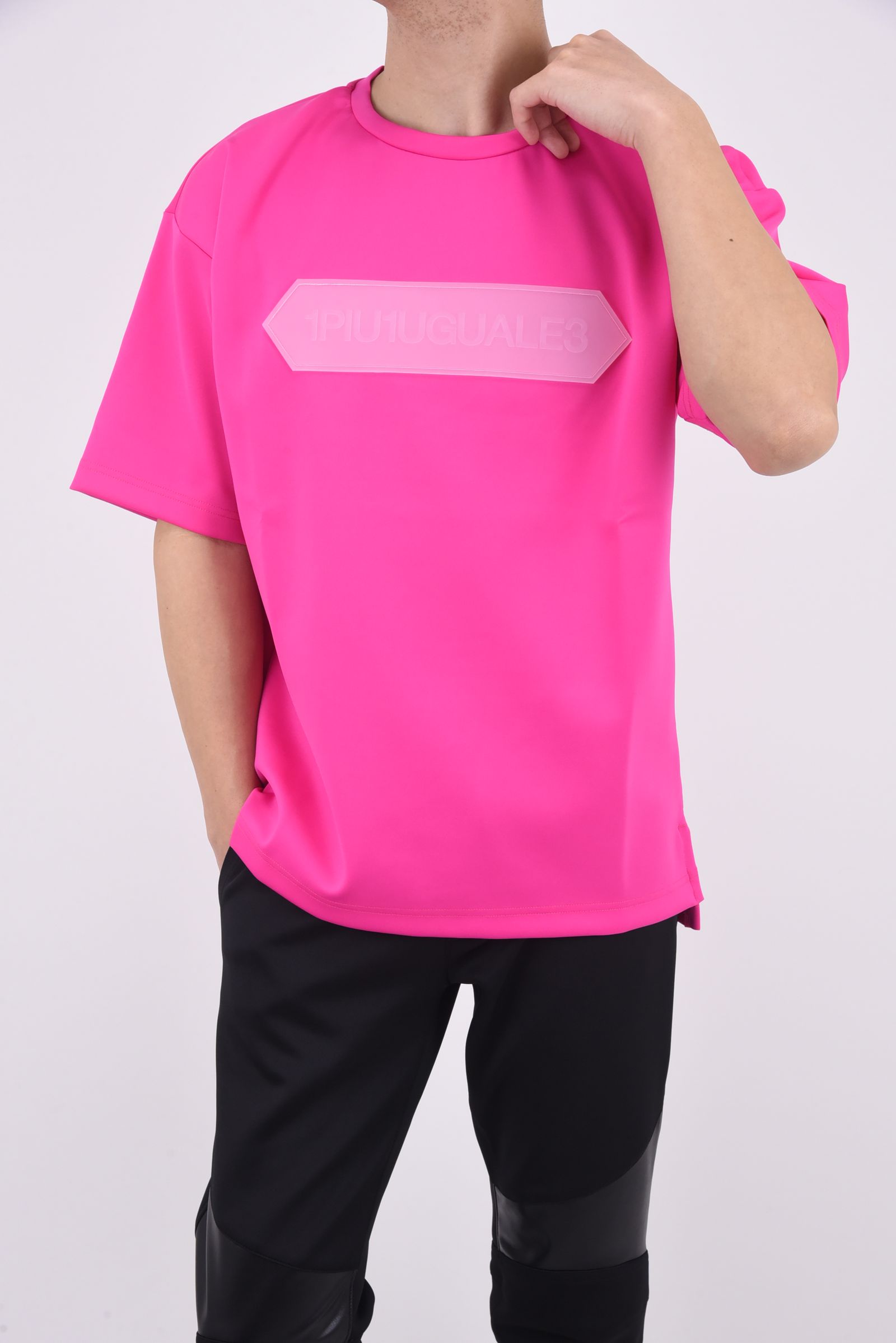 113 HEXAGON BIG T / 113 ヘキサゴンロゴ クルーネック 半袖 Tシャツ ピンク