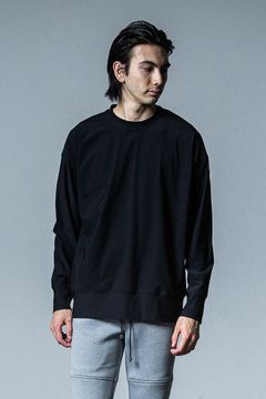 NYLON LONG SLEEVE / ロングスリーブ クルーネック オーバーサイズトレーナー ブラック