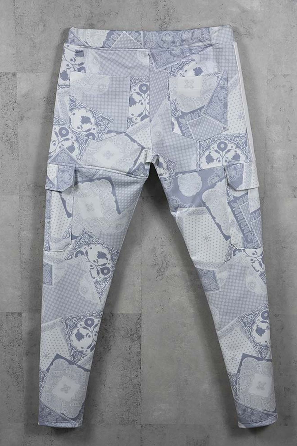 DARRELL HEAT CARGO PT / 【定番商品】 裏起毛 エコレザーサイドライン カーゴパンツ (ペイズリーグレー) (11月上旬頃入荷予定) ※オーダー締切：9月1日(月)18:00