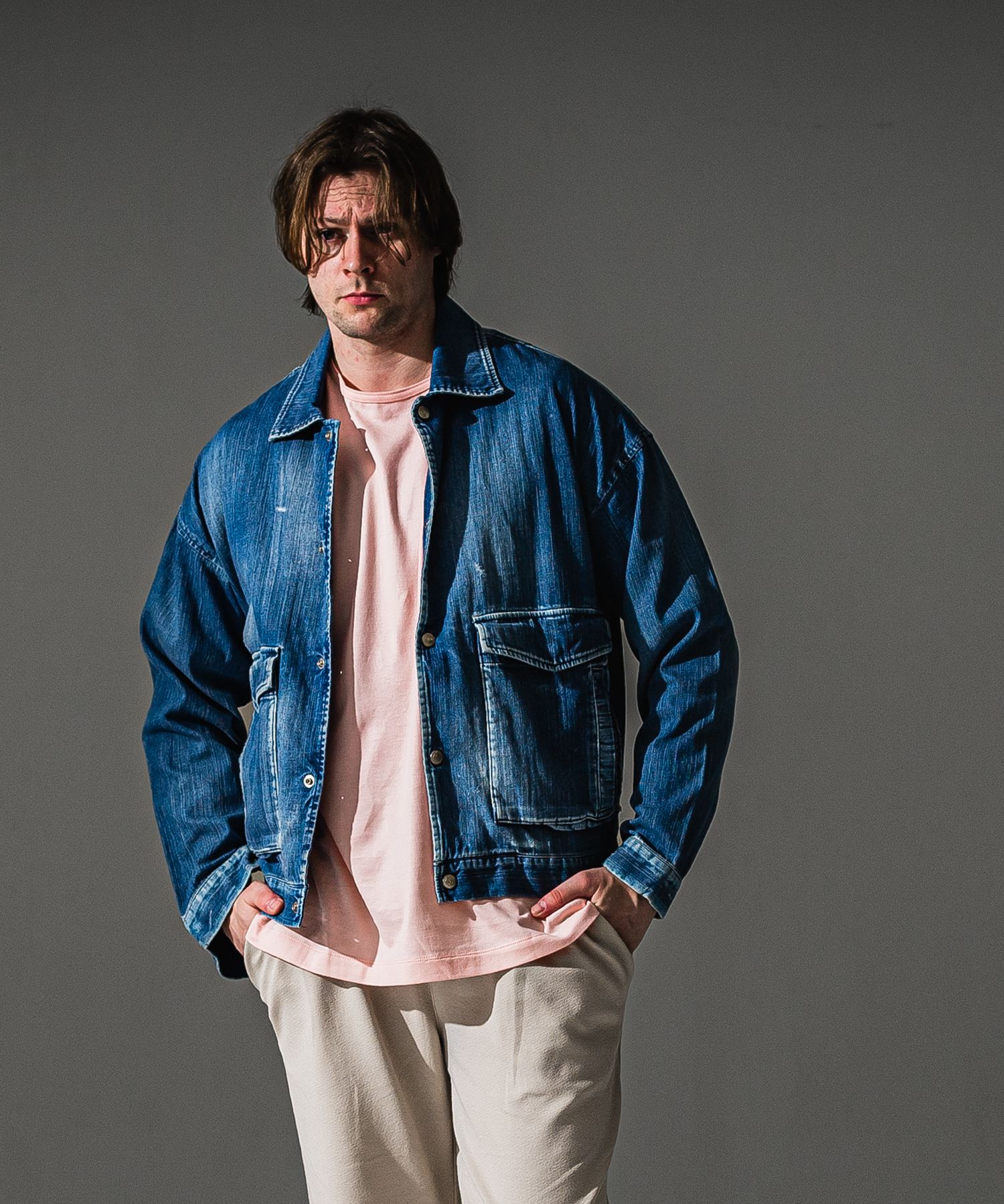LDENIM AG flight jk / ダンガリー素材 デニムシャツジャケット (ダークインディゴ) (8月中旬入荷予定) ※オーダー締切:5月23日(土)17時