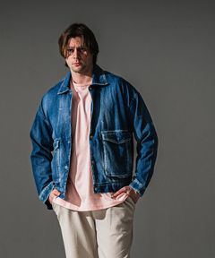 LDENIM AG flight jk / ダンガリー素材 デニムシャツジャケット (ダークインディゴ) (8月中旬入荷予定) ※オーダー締切:5月23日(土)17時