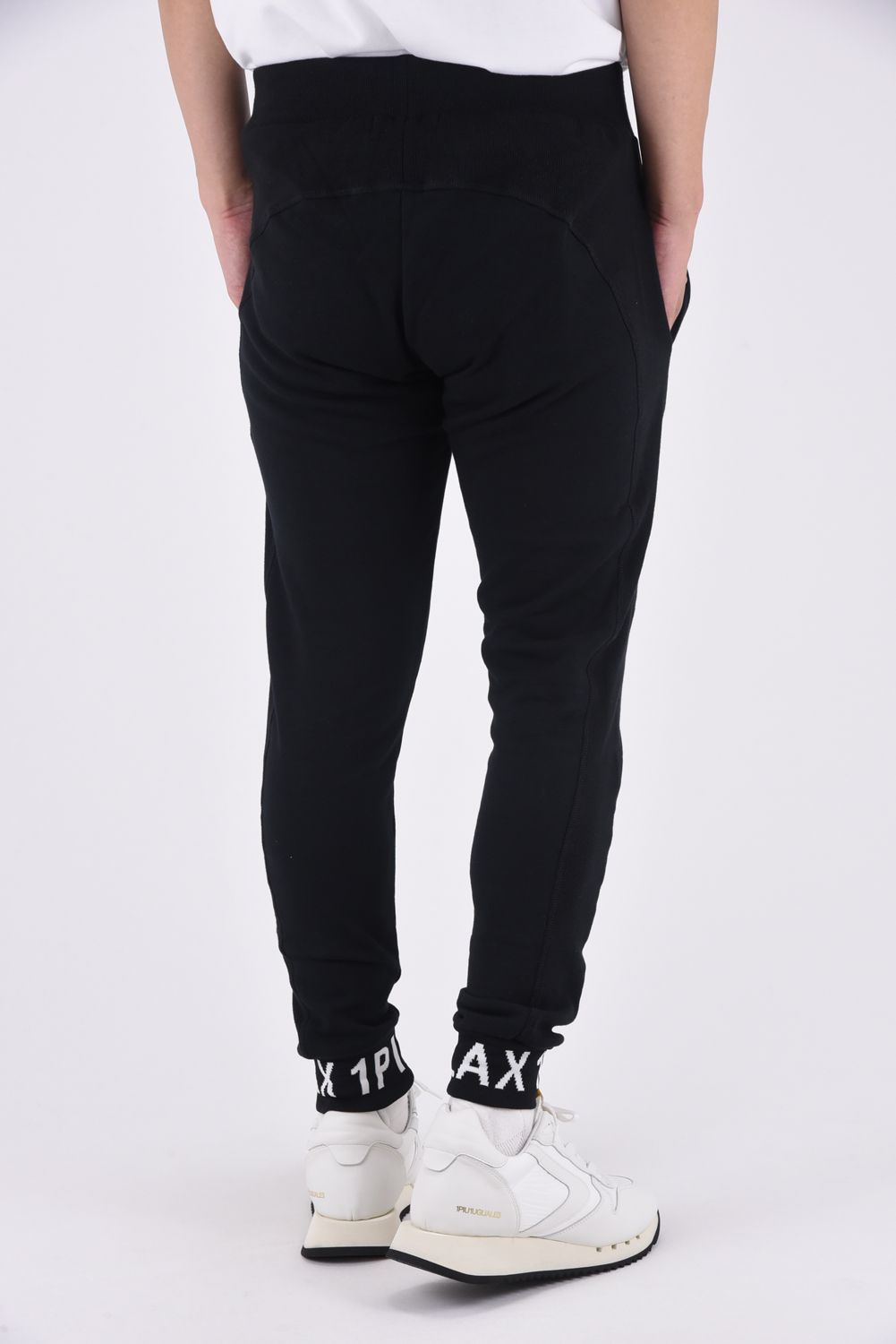 HEM LOGO LONG PANTS / ワイドスピンドル ロゴ スウェットパンツ (ブラック）