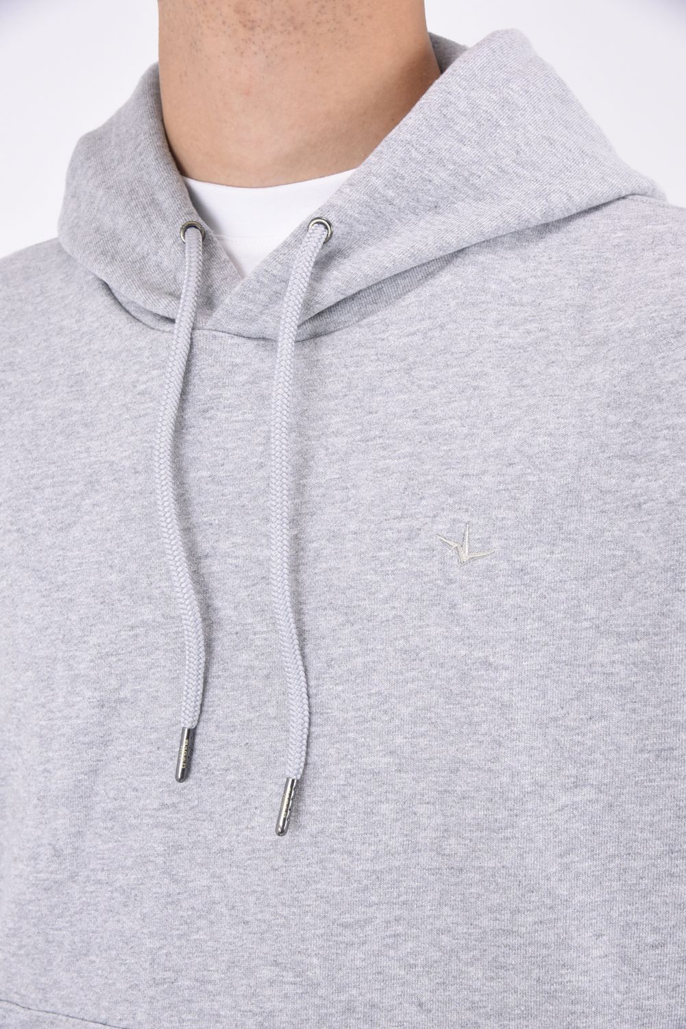 1PIU CIRCLE LOGO PULL HOODIE / 1PIUサークルロゴ ラインストーン プルオーバーフーディー トップグレー