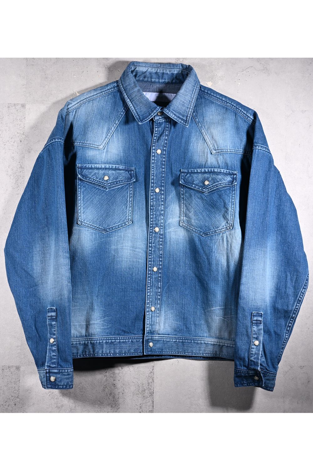 WESTAN JK / ヴィンテージダンガリー生地 ウエスタンシャツジャケット (ミディアムインディゴ) (3月中旬入荷予定) ※オーダー締切12/13(土)17:00