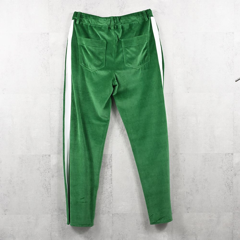 VELOUR SEMIWIDE TUCK PT / ベロア トラックパンツ (グリーン) (9月中旬入荷予定) ※オーダー締切:5月23日(土)17時