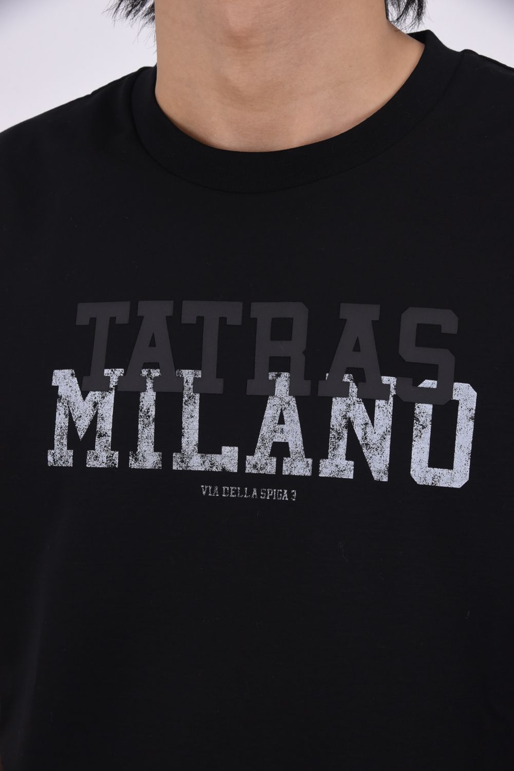 INIGO (イニゴ) / フロントロゴ クルーネック Tシャツ ブラック