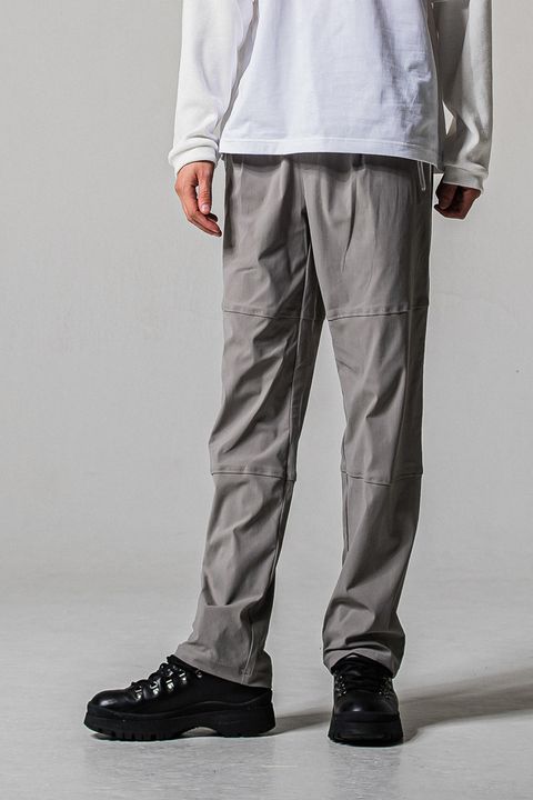 【26SS 39th】 Johnson LINE WIDE PT / 360°ストレッチ ワイドシルエット ジョンソンラインパンツ (グレー/ホワイト)