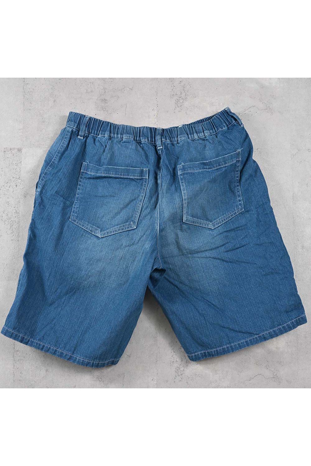 DOUBLE KNEE SHORTS / ダンガリー生地 ダブルニーハーフパンツ (インディゴユーズド) (6月上旬入荷予定) ※オーダー締切:2月15日(日)18時