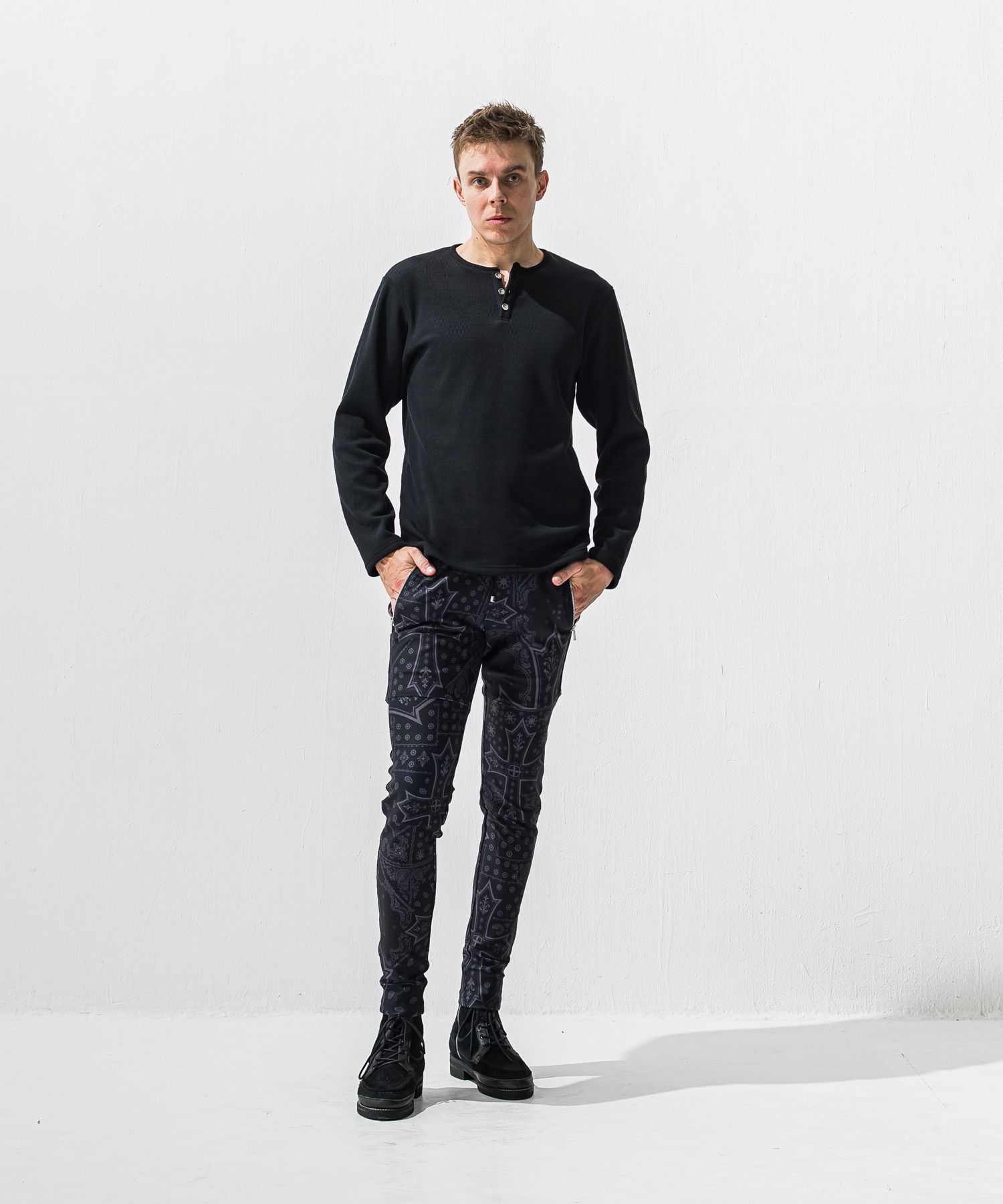 Johnson LINE PT / 360°ストレッチ ジョンソンラインパンツ (クロスブラック) (1月上旬入荷予定) ※オーダー締切:9月7日(月)17時)