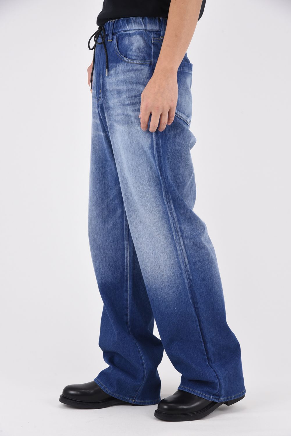 KING DENIM JERSEY / 新定番 バギーシルエット デニムジャージーンズ (インディゴユーズド)