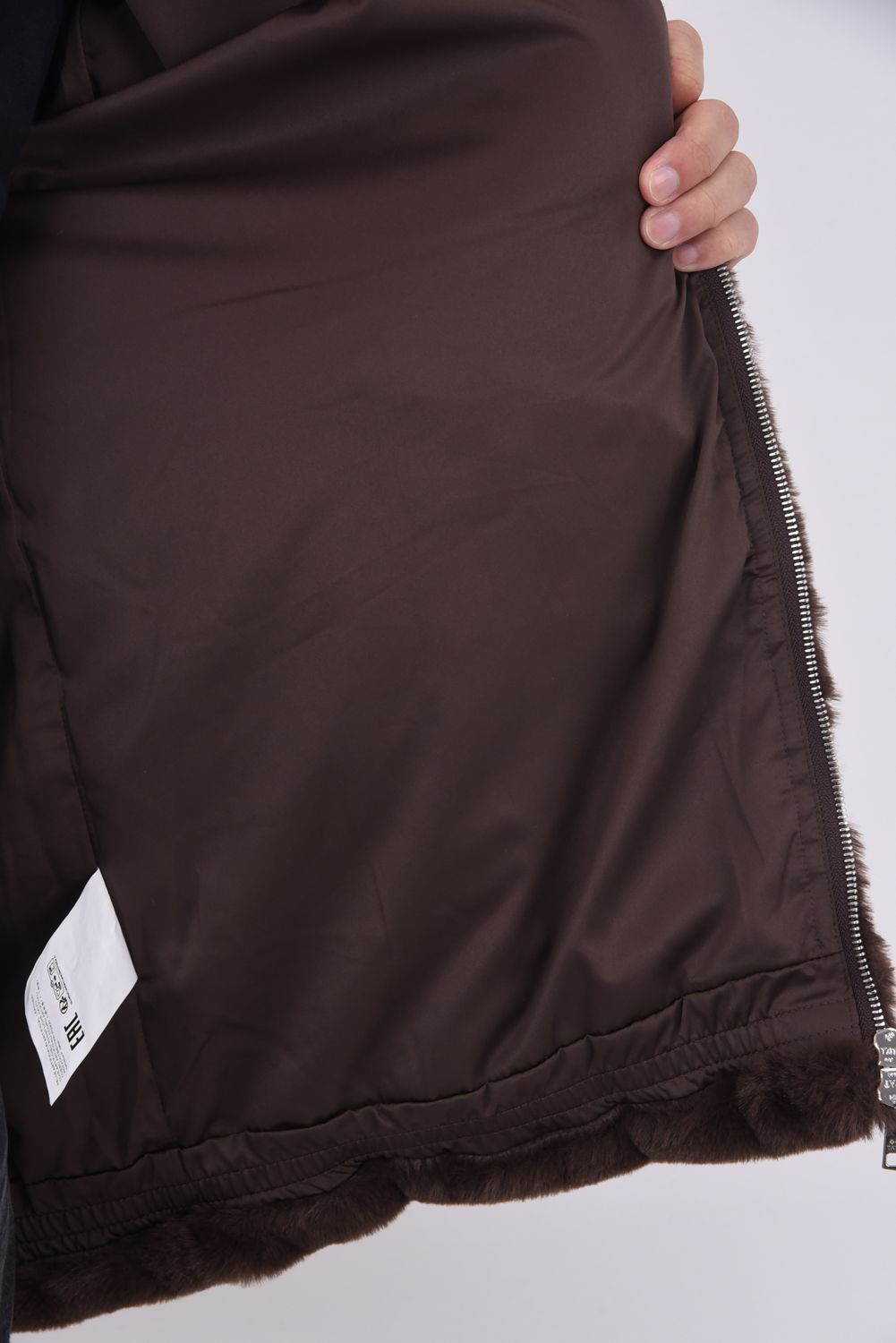 MASCALI (マスカリ) / フード付き ボアブルゾン (ブラウン)