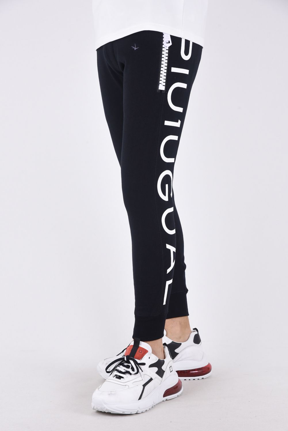 SIDE LOGO BIG ZIPPER JOGGER  / ビッグファスナー サイドロゴ スウェット パンツ ブラック