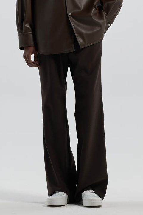 TWILL SOFT FLARE PANTS / ツイル ソフトフレアパンツ (ブラウン) (8月下旬~9月上旬）