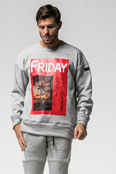 FRAIDAY OLD COVER VELOURS FLEECE TRAINER / 裏ベロアフリース カバーデザイン ロングスリーブ トレーナー (グレー) (11月上旬入荷予定) ※オーダー締切：9月1日(月)18:00