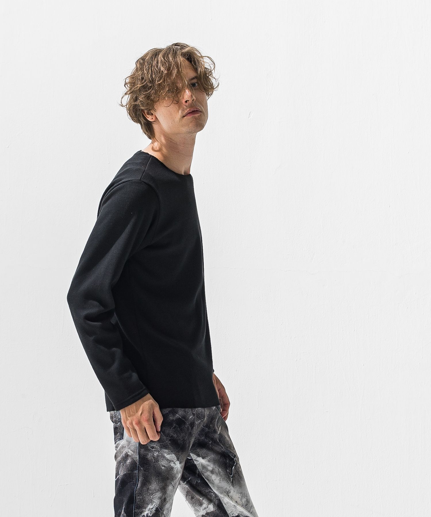 VELOURS FLEECE NEO THERMAL / 裏起毛 ベロアフリース カットオフサーマル (ブラック) (10月下旬入荷予定) ※オーダー締切:9月7日(月)17時