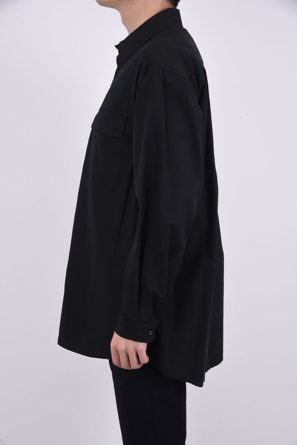 TYPEWRITER LONG SLEEVES WIDE SHIRT / タイプライター オーバーサイズ シャツ ブラック