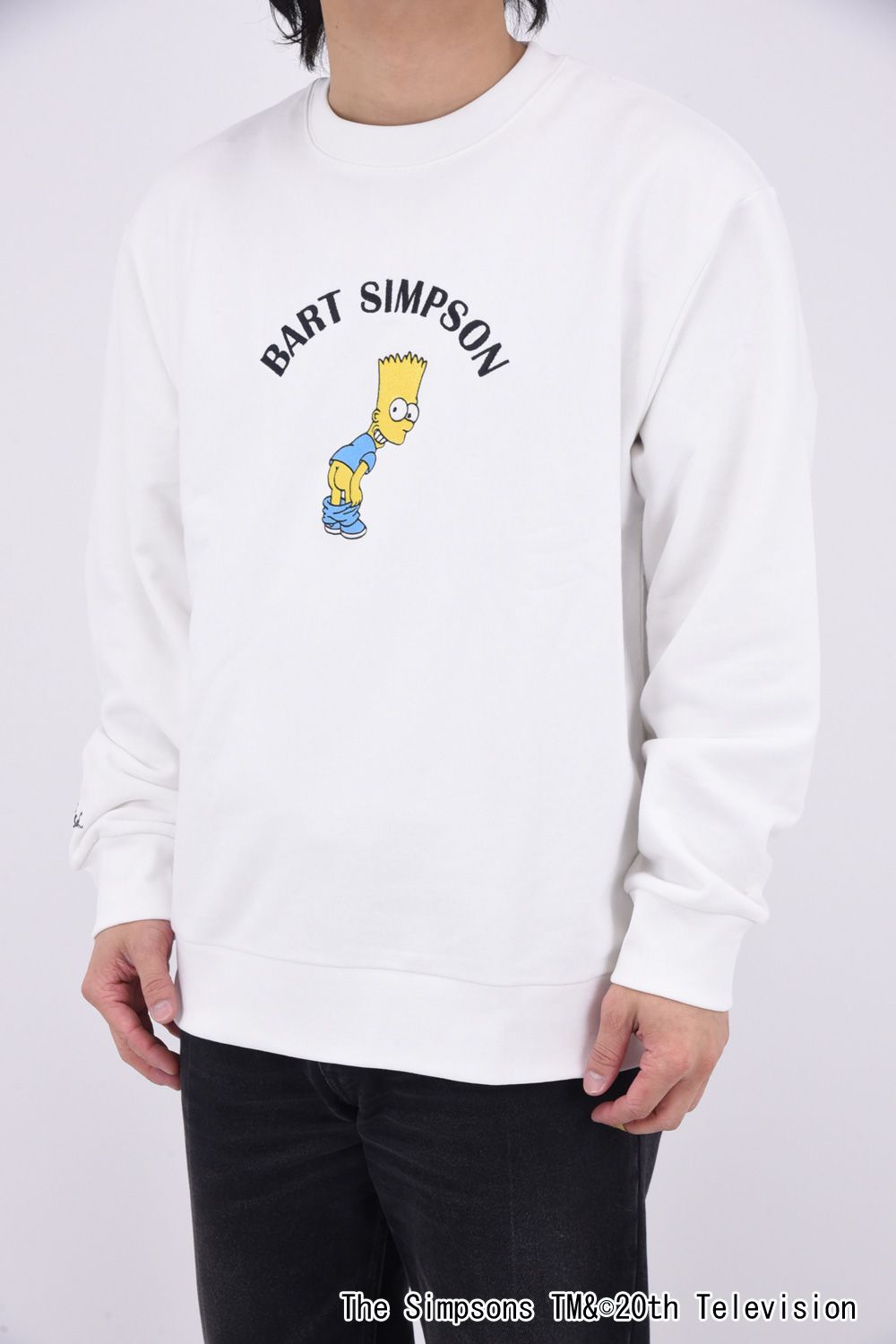 BART SIMPSON CREW NECK / シンプソンズプリント クルーネック (ホワイト)