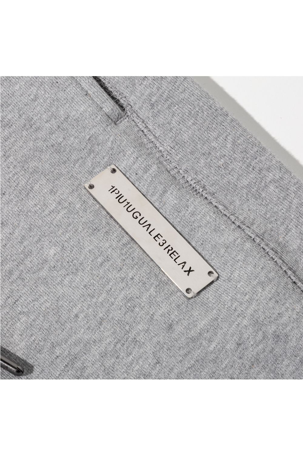 GLITTER ZIP + PLATE JOGGER PANTS / シルバーロゴプレートスウェットロングパンツ (グレー） (9月中旬入荷予定)