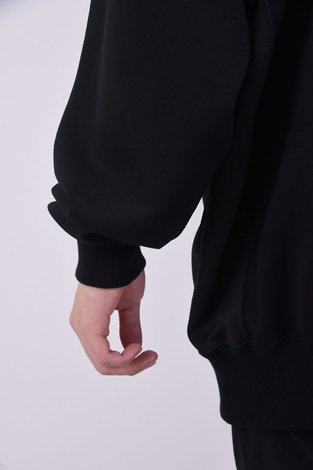 113 SPORT COMFORT BIG CREW / 113ロゴ ストレッチ ジャージ ビッグクルー ブラック