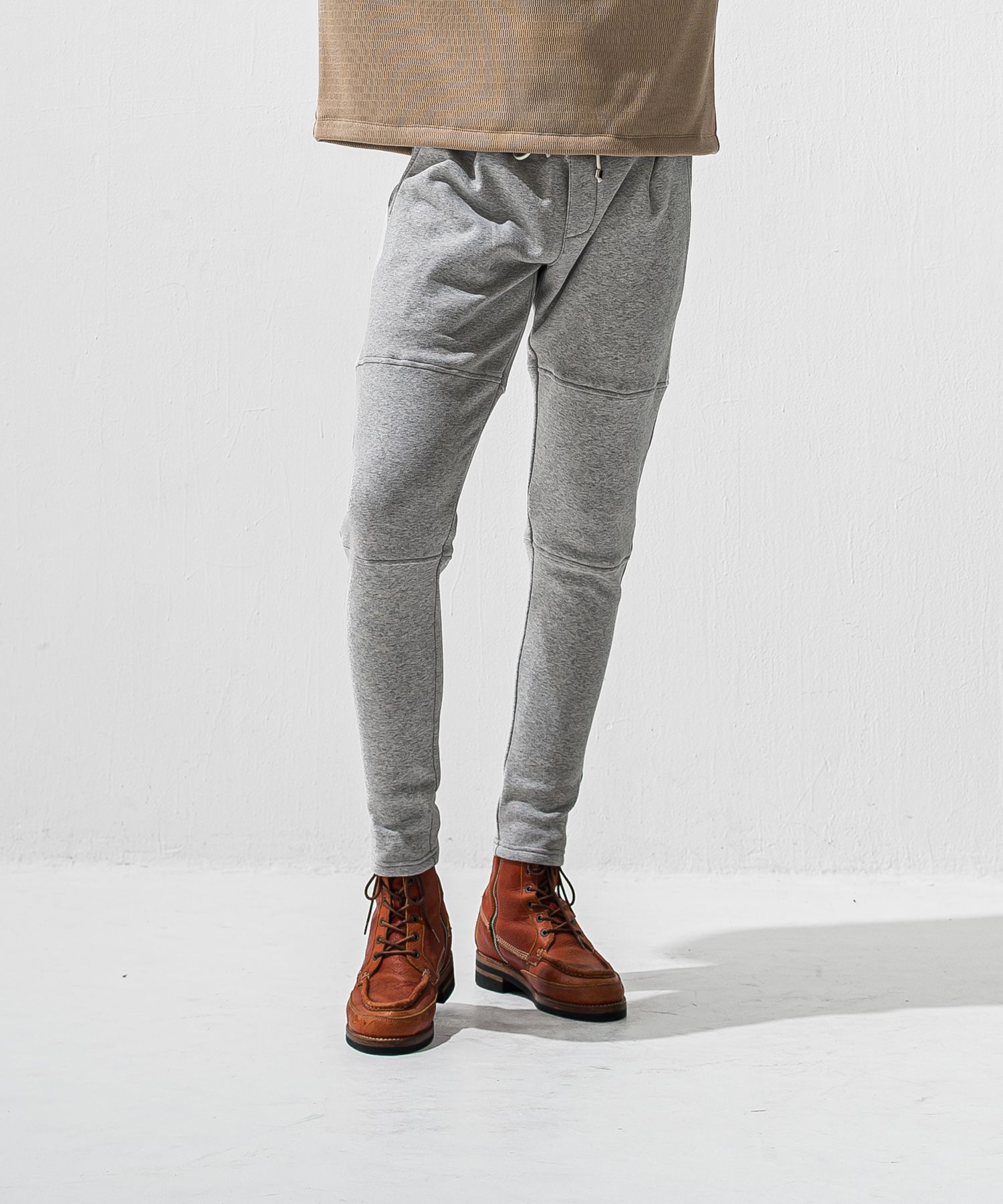 VELOURS FLEECE JT PT / 裏起毛 ベロアフリース ワンタックラインパンツ (グレー) (11月中旬入荷予定) ※オーダー締切:9月7日(月)17時