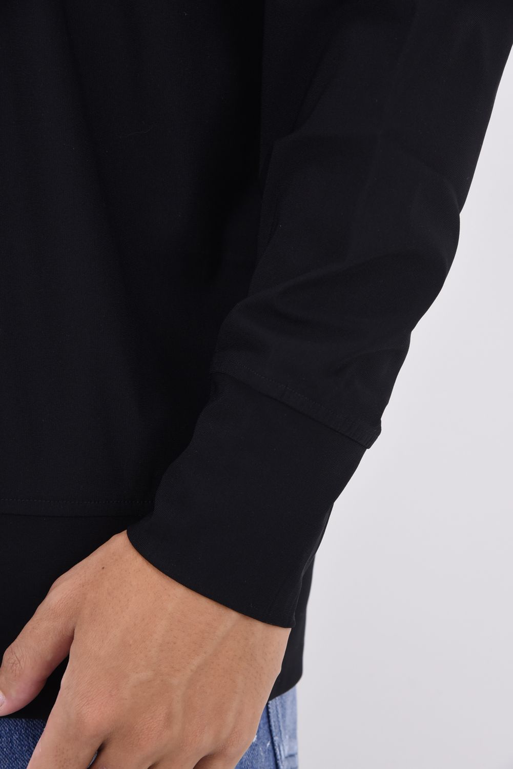 NYLON LONG SLEEVE / ロングスリーブ クルーネック オーバーサイズトレーナー ブラック