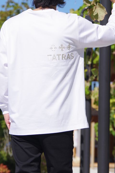 BELECI (ベレチ) / ブランドロゴ刺繍 シルケット クルーネック 長袖Tシャツ (ホワイト)