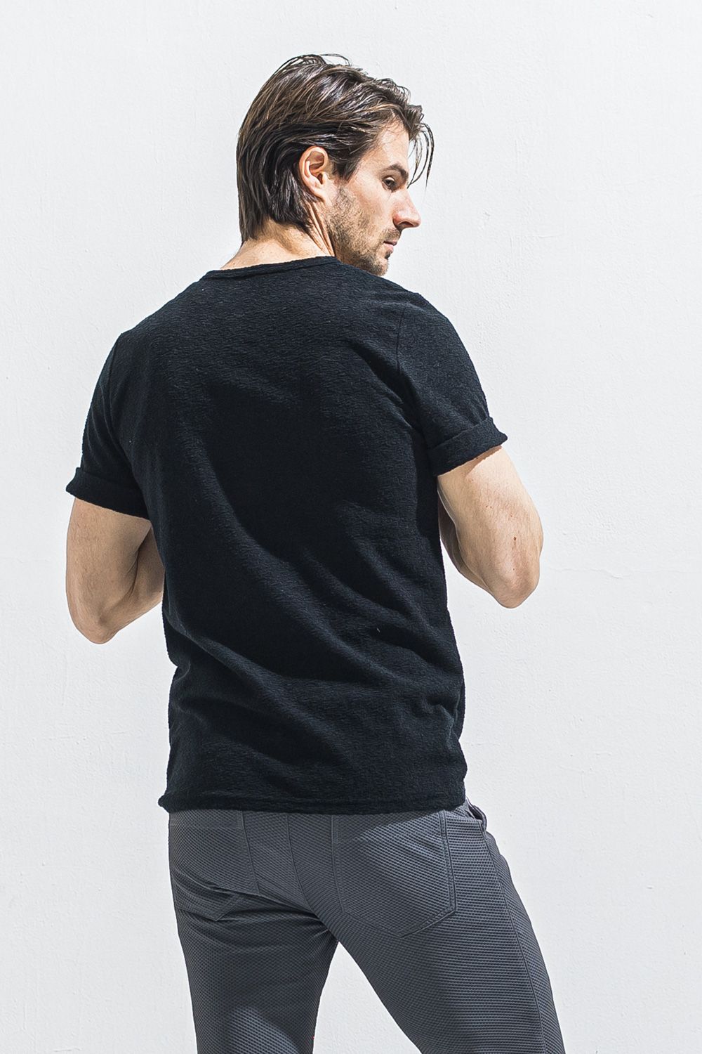 PILE ROLL UP TEE / パイル ロールアップ Tシャツ （ブラック） (4月中旬入荷予定) ※オーダー締切:2月15日(日)18時