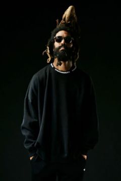 《1PIU1UGUALE3 SPORT》 113 SPORT KNIT BIG CREW / 113ロゴ ジャガード編み ニット クルーネック ブラック