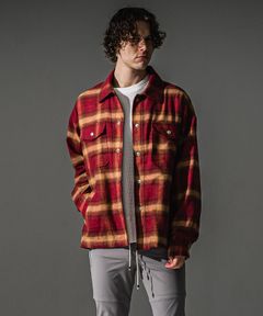 flannel check JK  / オンブレチェック ネルシャツジャケット (レッド) (8月末入荷予定) ※オーダー締切:5月23日(土)17時