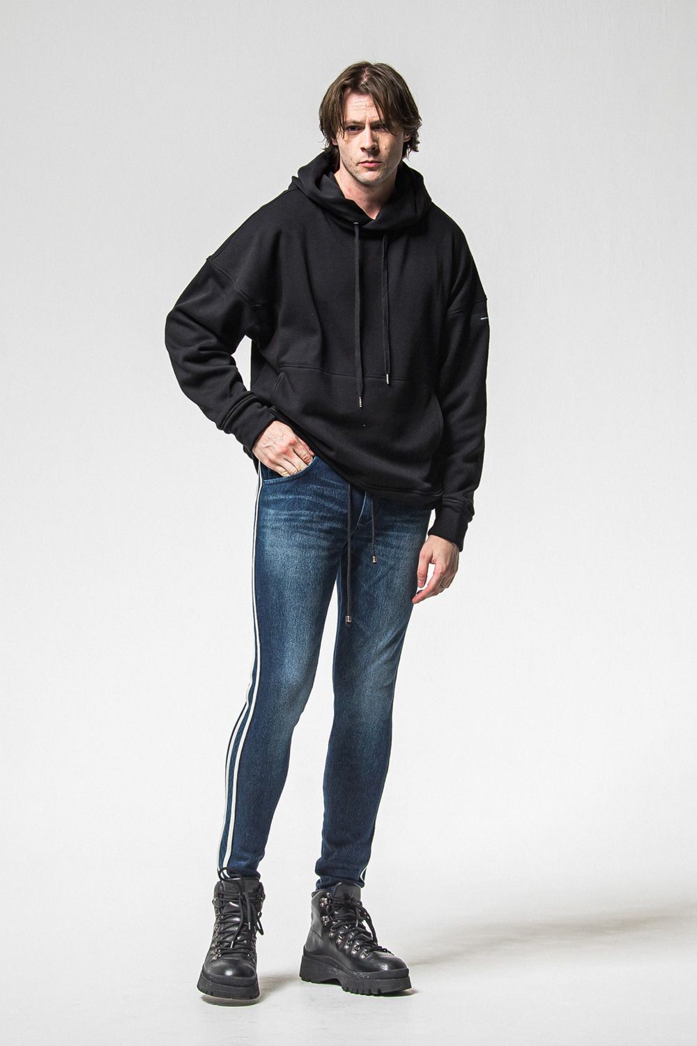 FRAIDAY OLD COVER VELOURS FLEECE HOODIE / 裏ベロアフリース カバーデザイン ロングスリーブ フーディー (ブラック) (11月上旬入荷予定) ※オーダー締切：9月1日(月)18:00