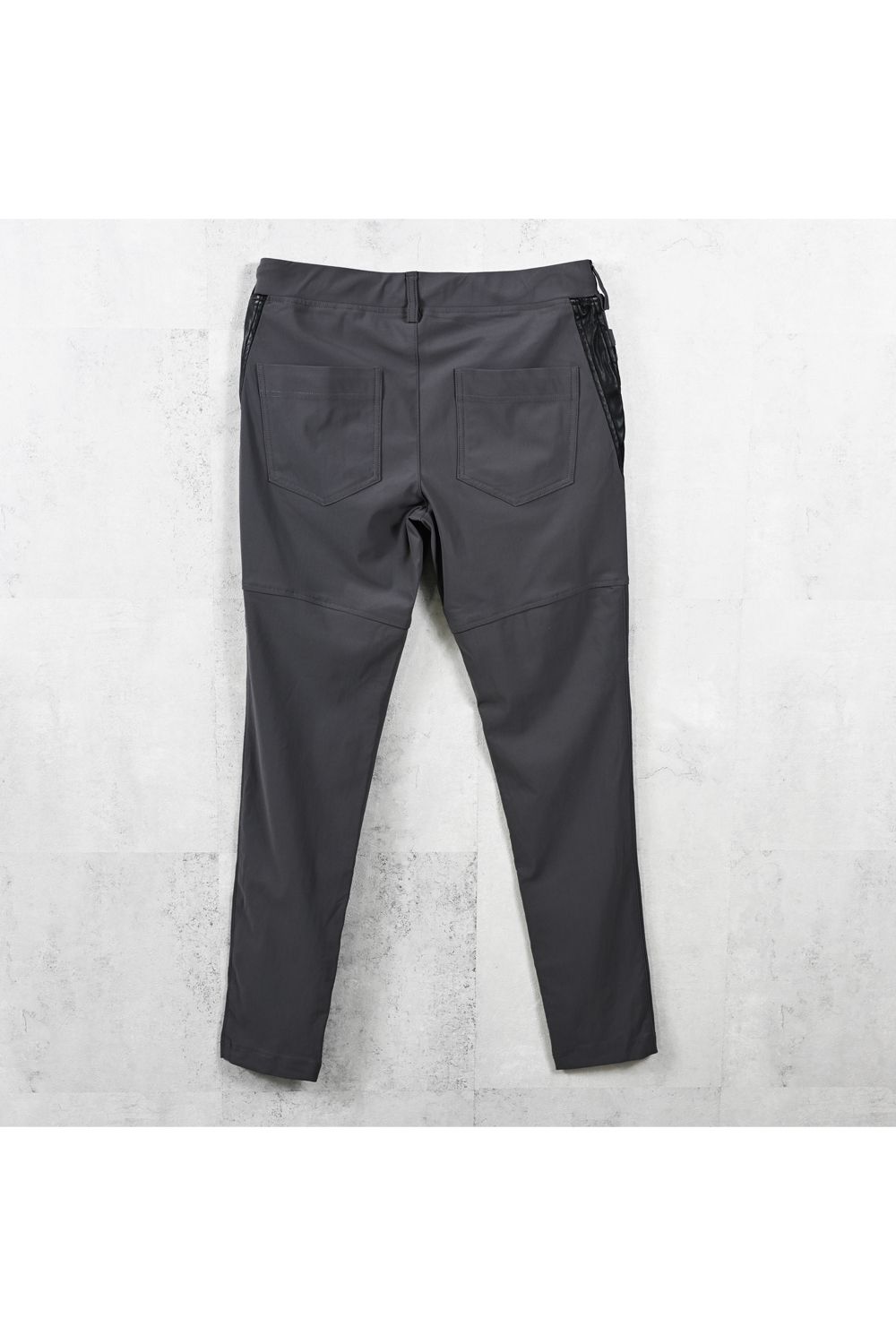 TYLER NYLON PANTS / ストレッチナイロン サイドライン タイトテーパード イージーパンツ (チャコール) (5月中旬頃入荷予定) ※オーダー締切:2月15日(日)18時