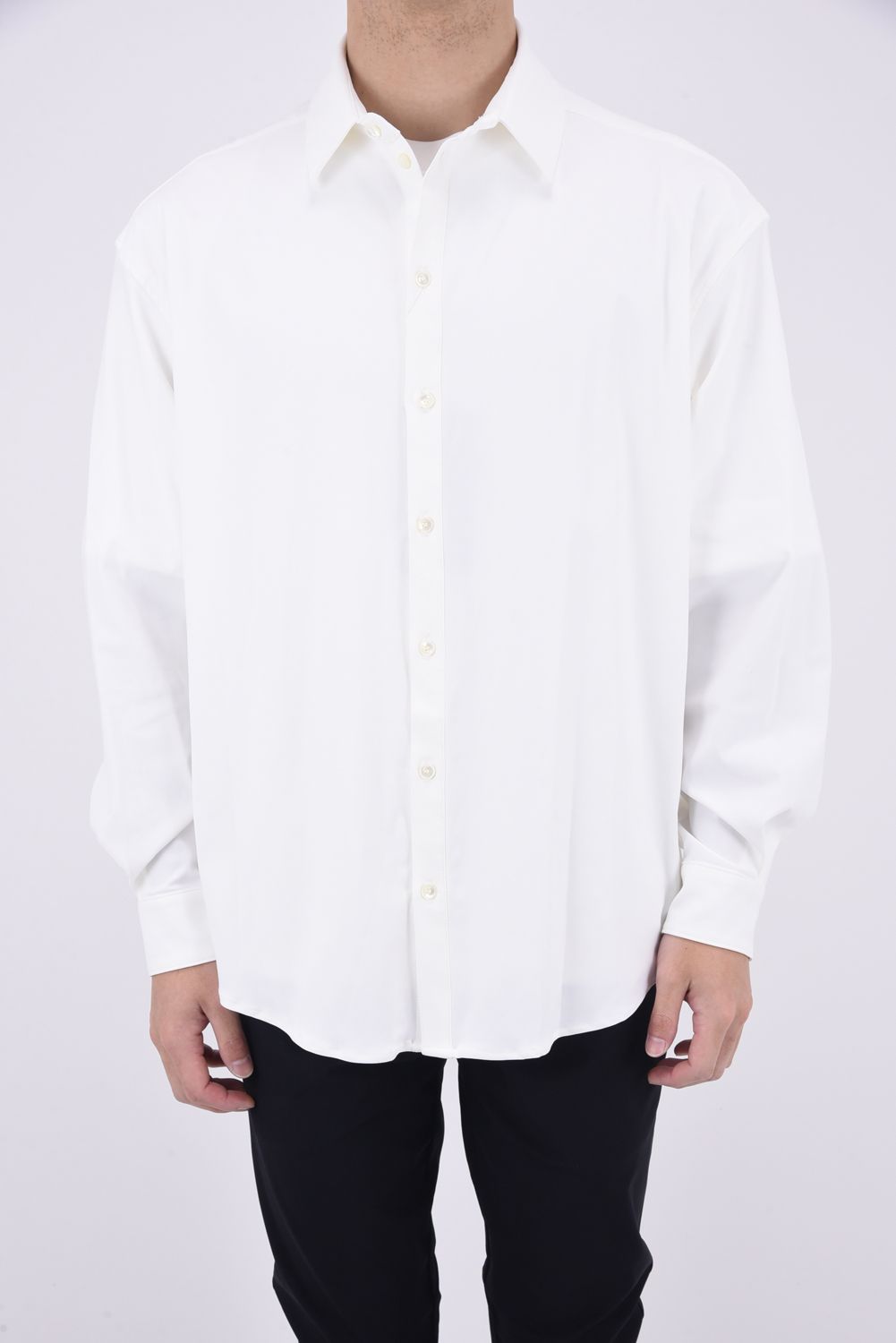 NYLON JACK SHIRTS / 【定番】 Aラインシルエット ナイロンシャツ ホワイト