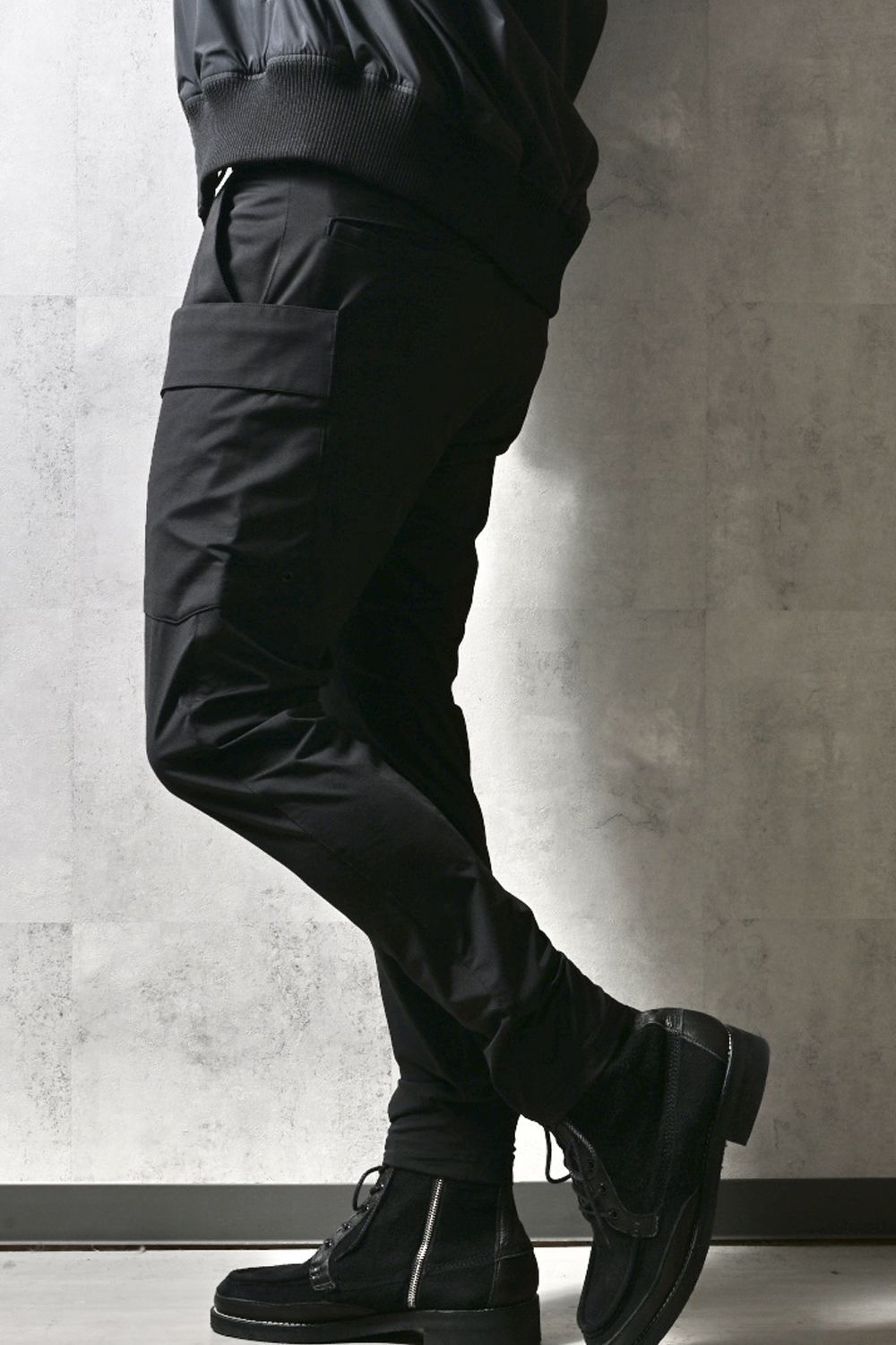 GR PT / ナイロンストレッチ タイトテーパードシルエット ギアパンツ (ブラック) (3月中旬入荷予定) ※オーダー締切12/13(土)17:00