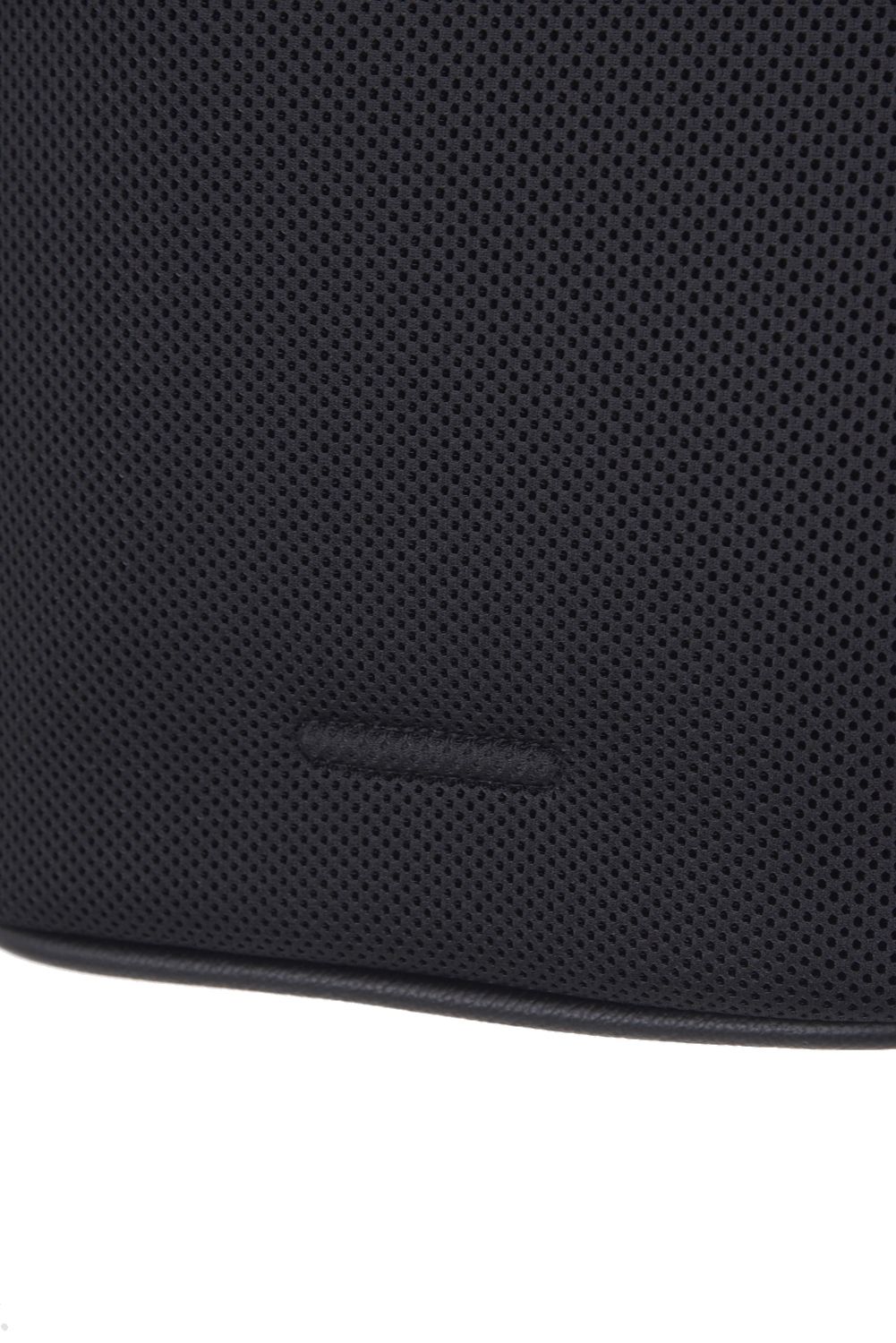 ESSENTIAL DOUBLE RUSSELL HOBO MIDIUM / メッシュ素材 レザーストラップ ショルダートートバッグ (ブラック)